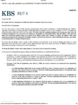 Icon of KBS REIT II Letter To Shareholders About Third Party Mini-Tender Offer 1-29-20