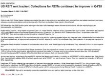 Icon of US REIT Rent Tracker- Collections For REITs Continue To Improve In Q4 '20